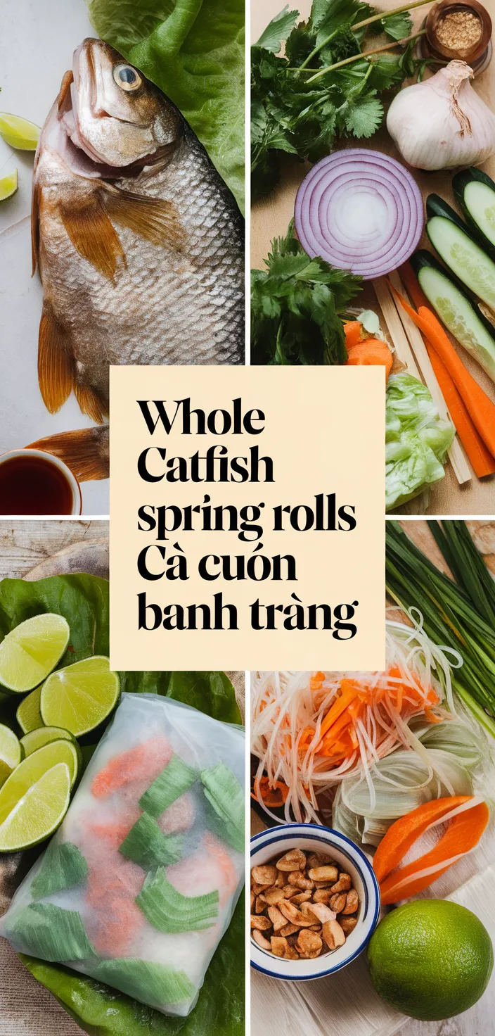 A photo of Whole Catfish Spring Rolls Ca Cuon Banh Trang Recipe