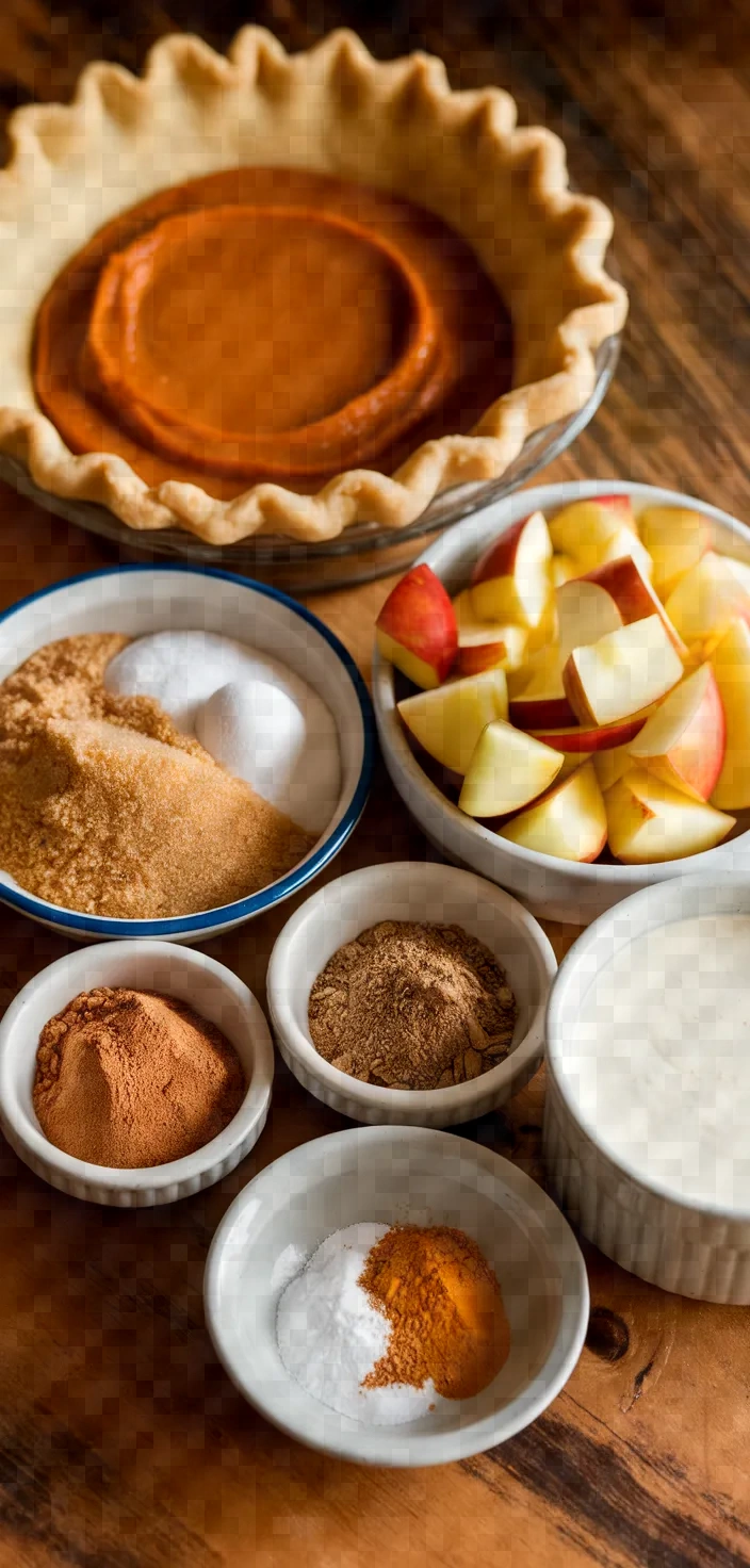 Ingredients photo for Pumpkin Apple Pie Recipe