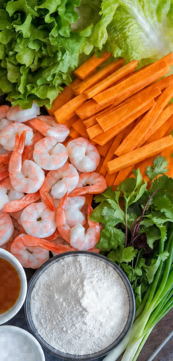 Ingredients photo for Banh Tom Sweet Potato Shrimp Fritters Recipe