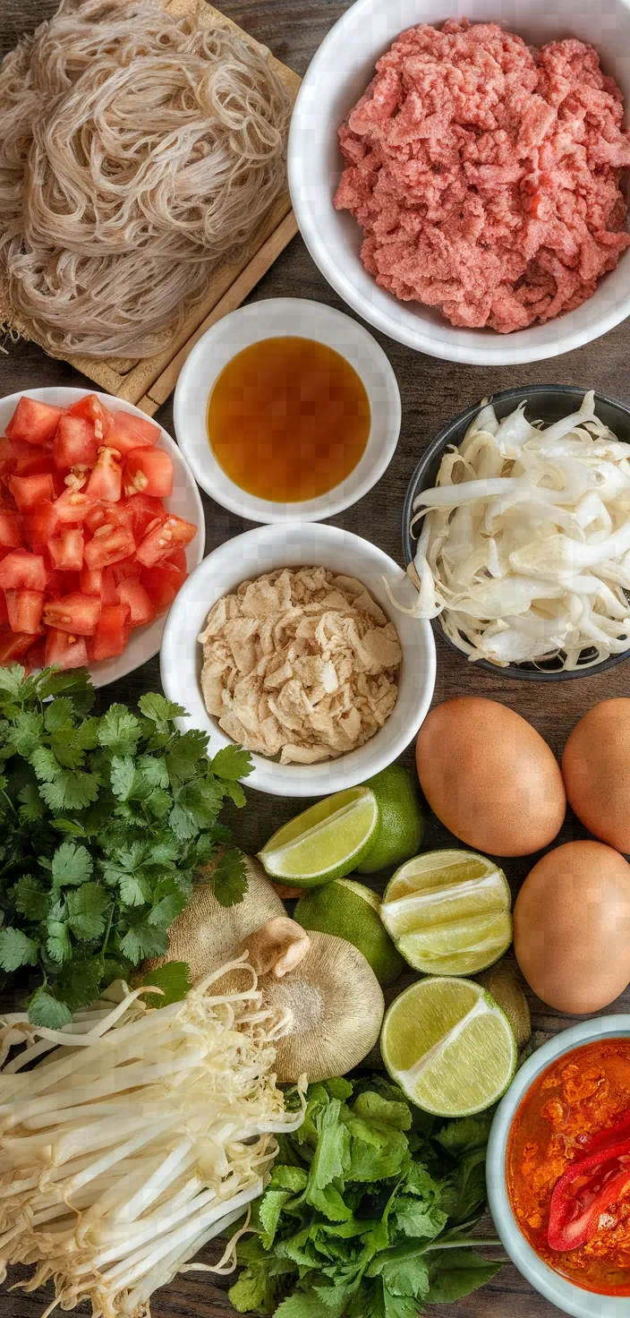 Ingredients photo for Bun Rieu Vietnamese Crab Noodle Soup Recipe