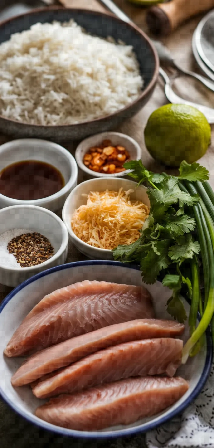 Ingredients photo for Chao Ca Vietnamese Fish Porridge Recipe