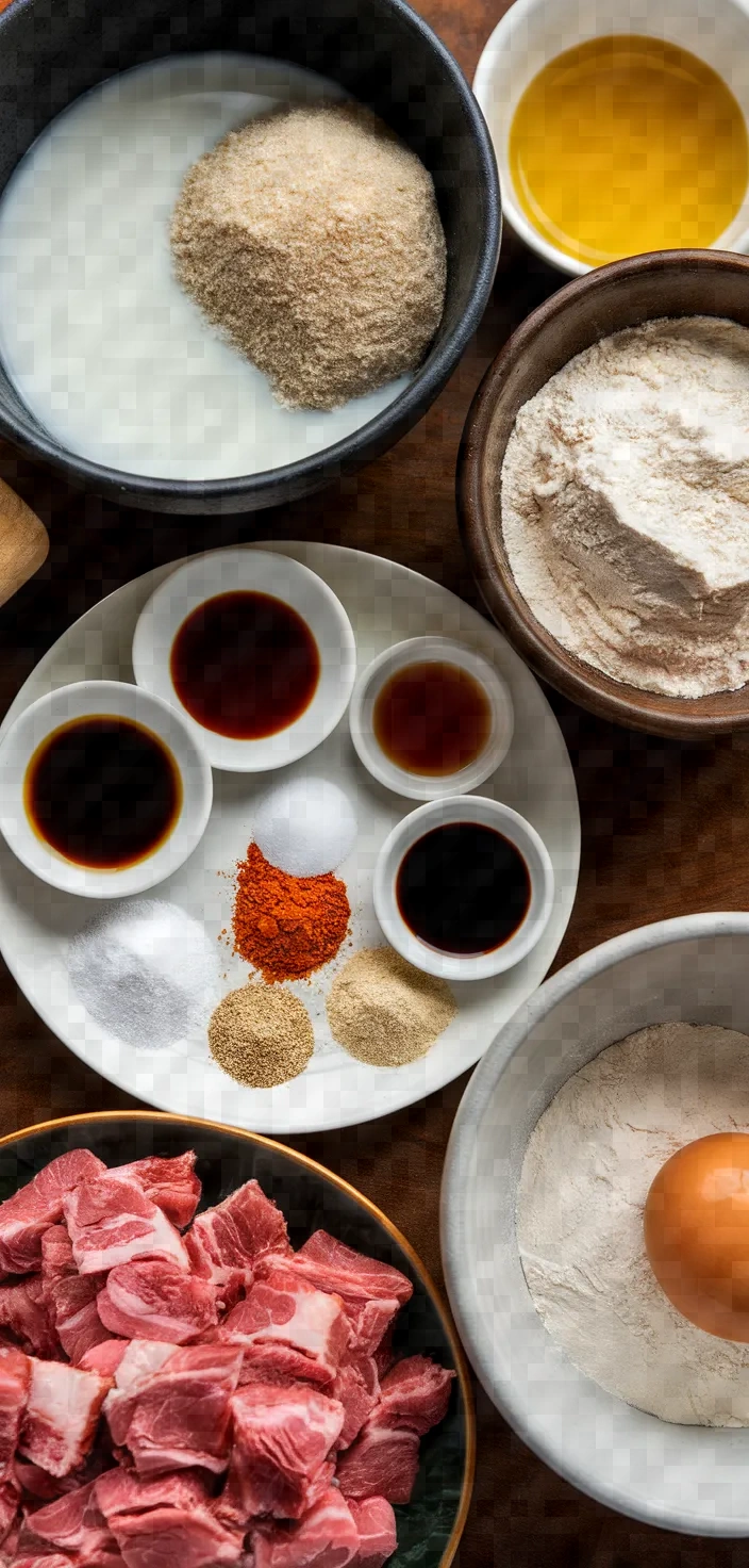 Ingredients photo for Chinese Bbq Pork Buns Baked Char Siu Bao Banh Mi Ngot Nhan Xa Xiu Recipe