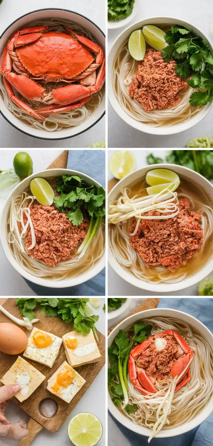 A photo of Bun Rieu Vietnamese Crab Noodle Soup Recipe