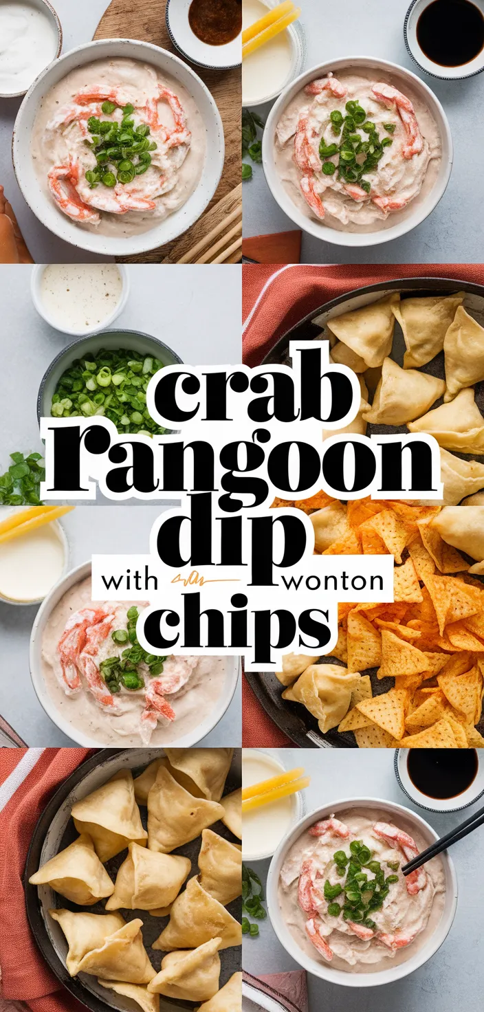 A photo of Crab Rangoon Dip With Wonton Chips Recipe