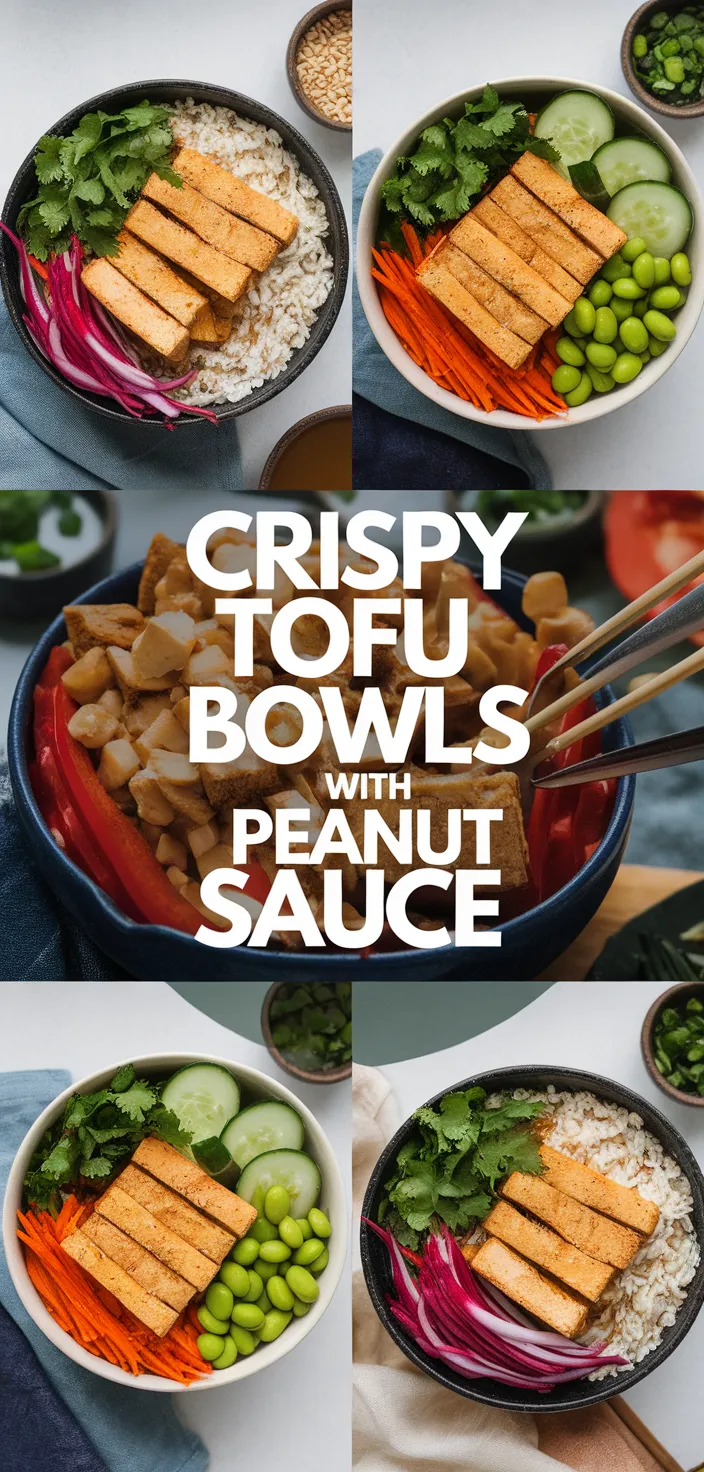 A photo of Crispy Tofu Bowls With Peanut Sauce Recipe