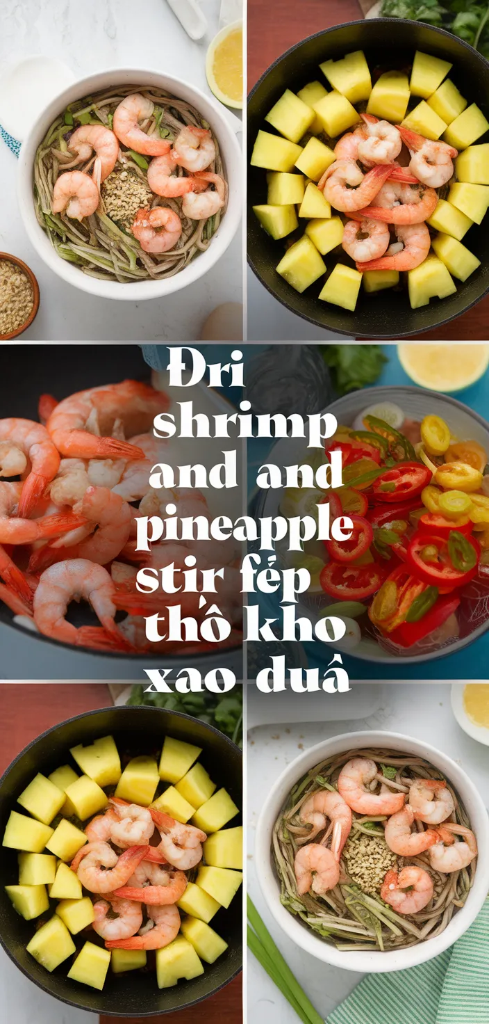 A photo of Dried Shrimp And Pineapple Stir Fry Tep Kho Xao Dua Recipe