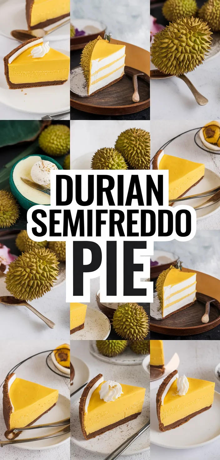 A photo of Durian Ice Cream Semifreddo Pie Recipe