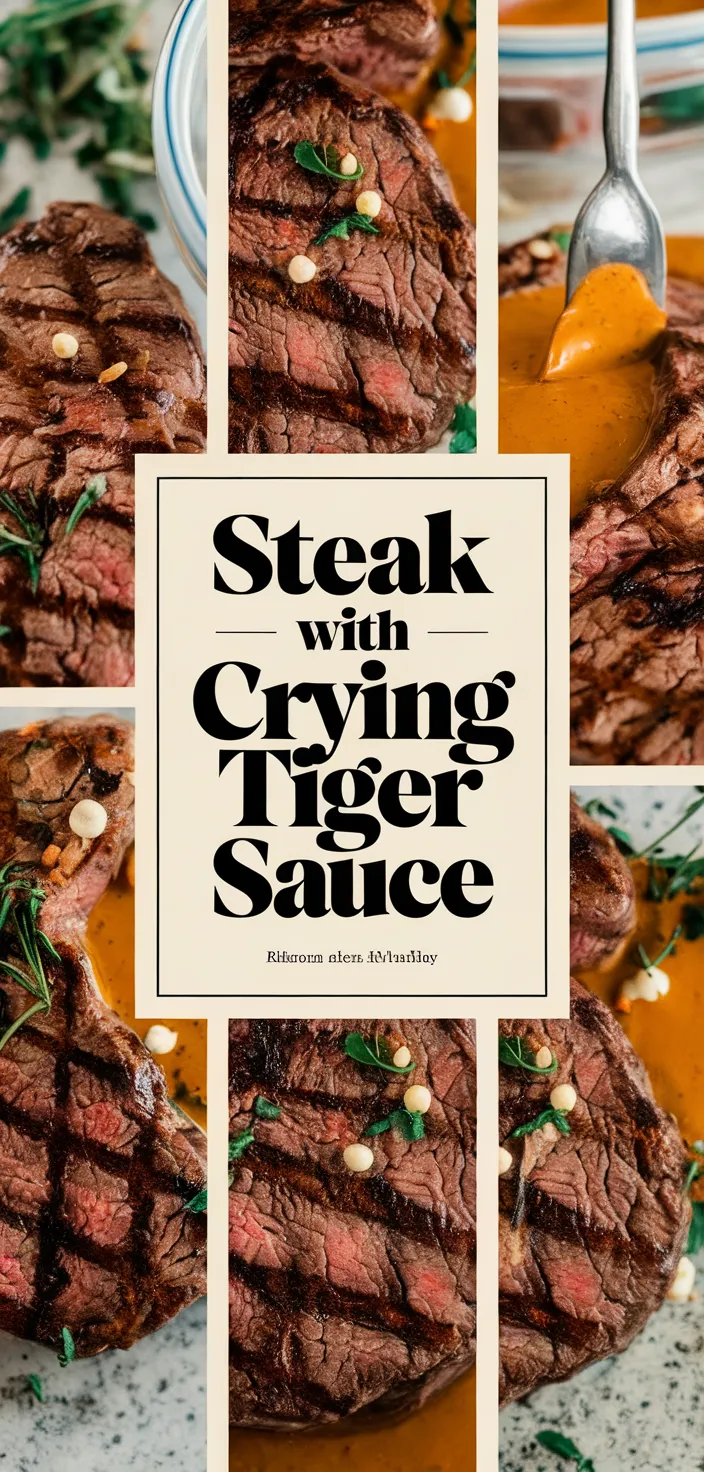 A photo of Grilled Steak With Crying Tiger Dipping Sauce Recipe