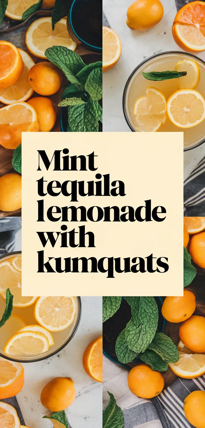 A photo of Mint Tequila Lemonade With Spiced Candied Kumquats Recipe