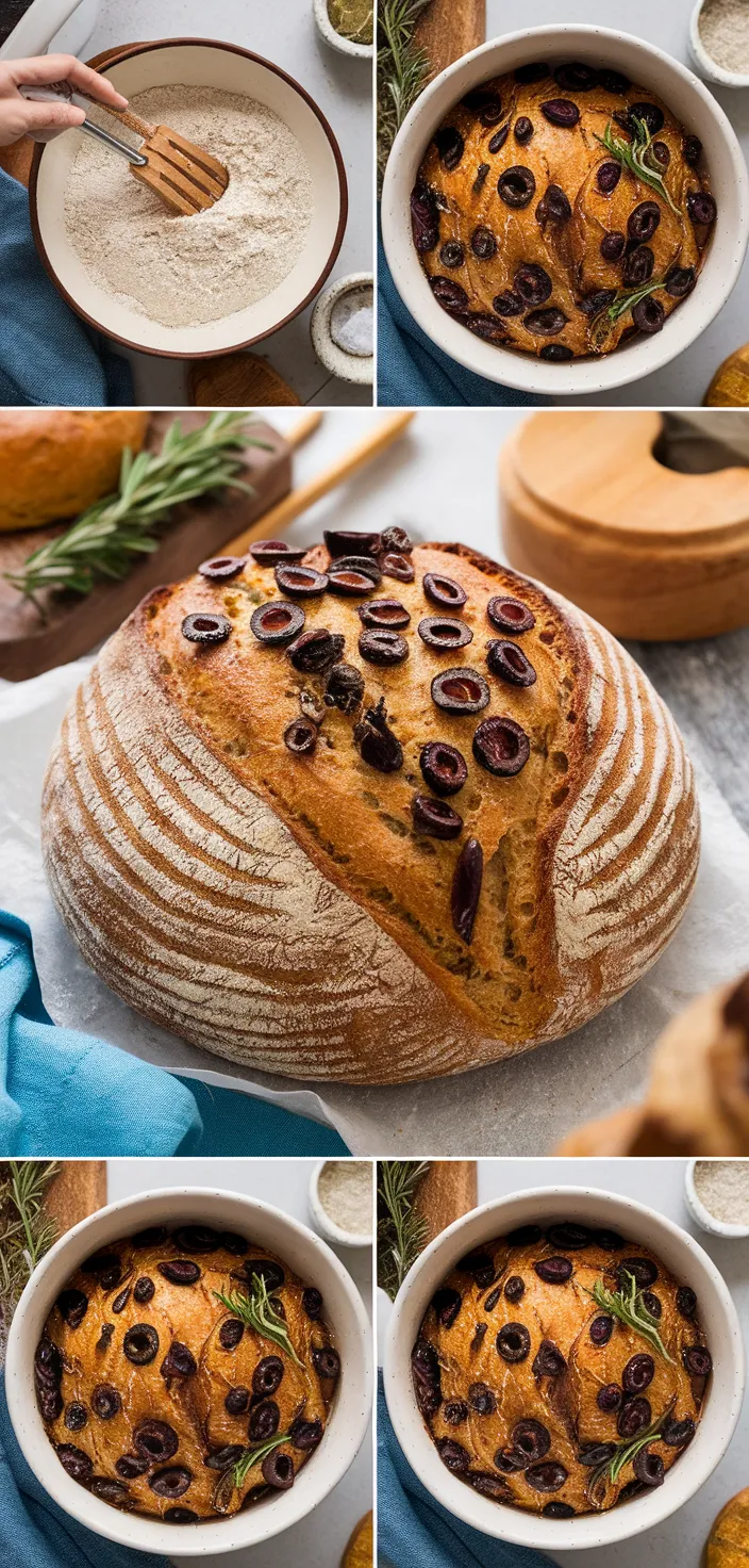 A photo of No Knead Olive Bread Recipe