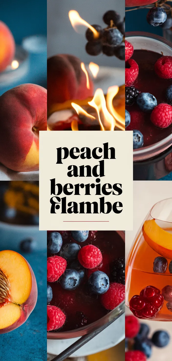 A photo of Peach And Berries Flambe Recipe