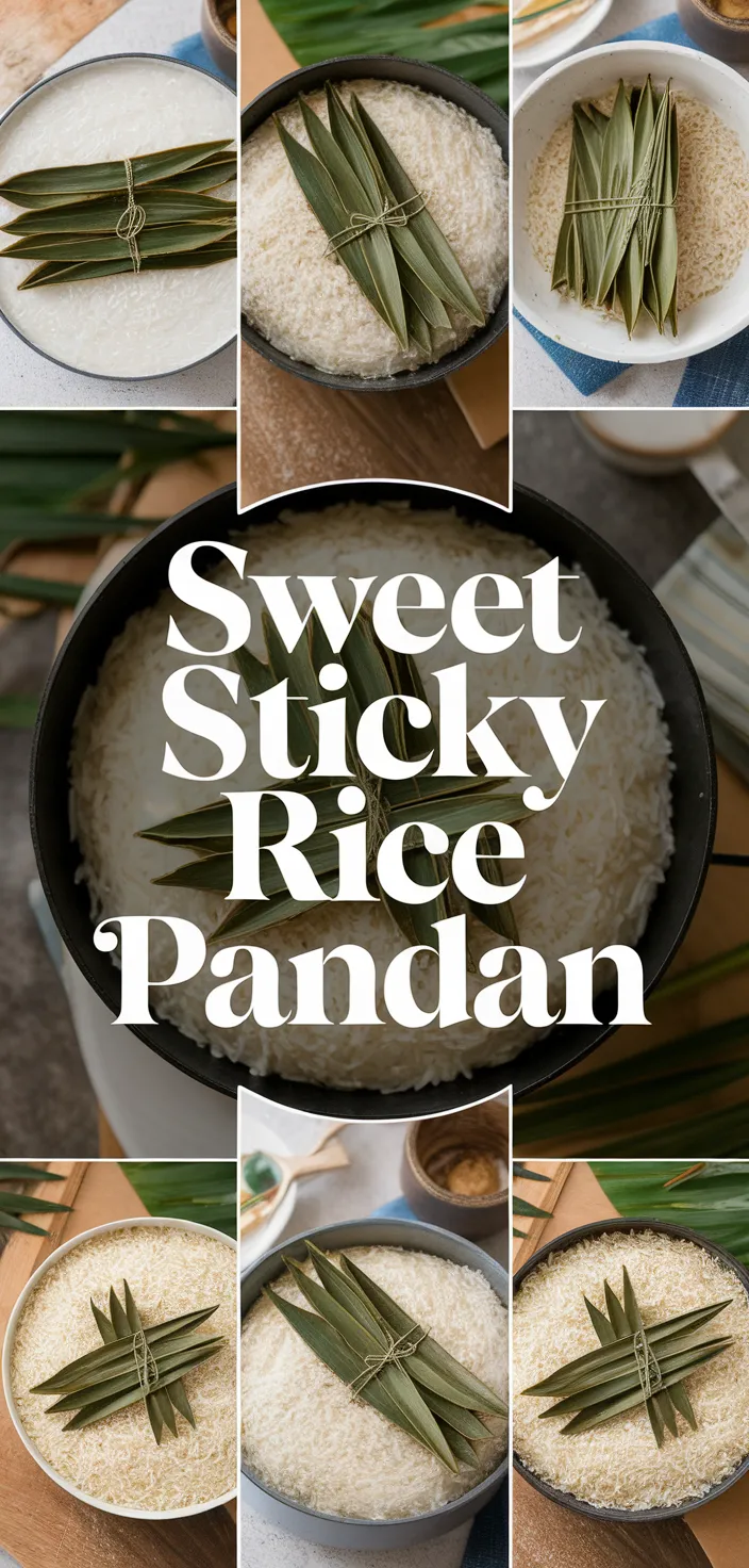 A photo of Sweet Sticky Rice With Pandan Xoi La Dua Recipe