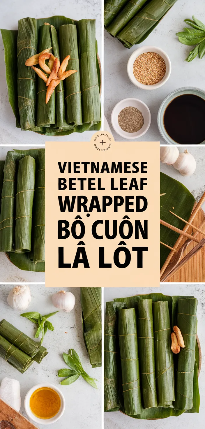 A photo of Vietnamese Betel Leaf Wrapped Beef Bo Cuon La Lot Recipe