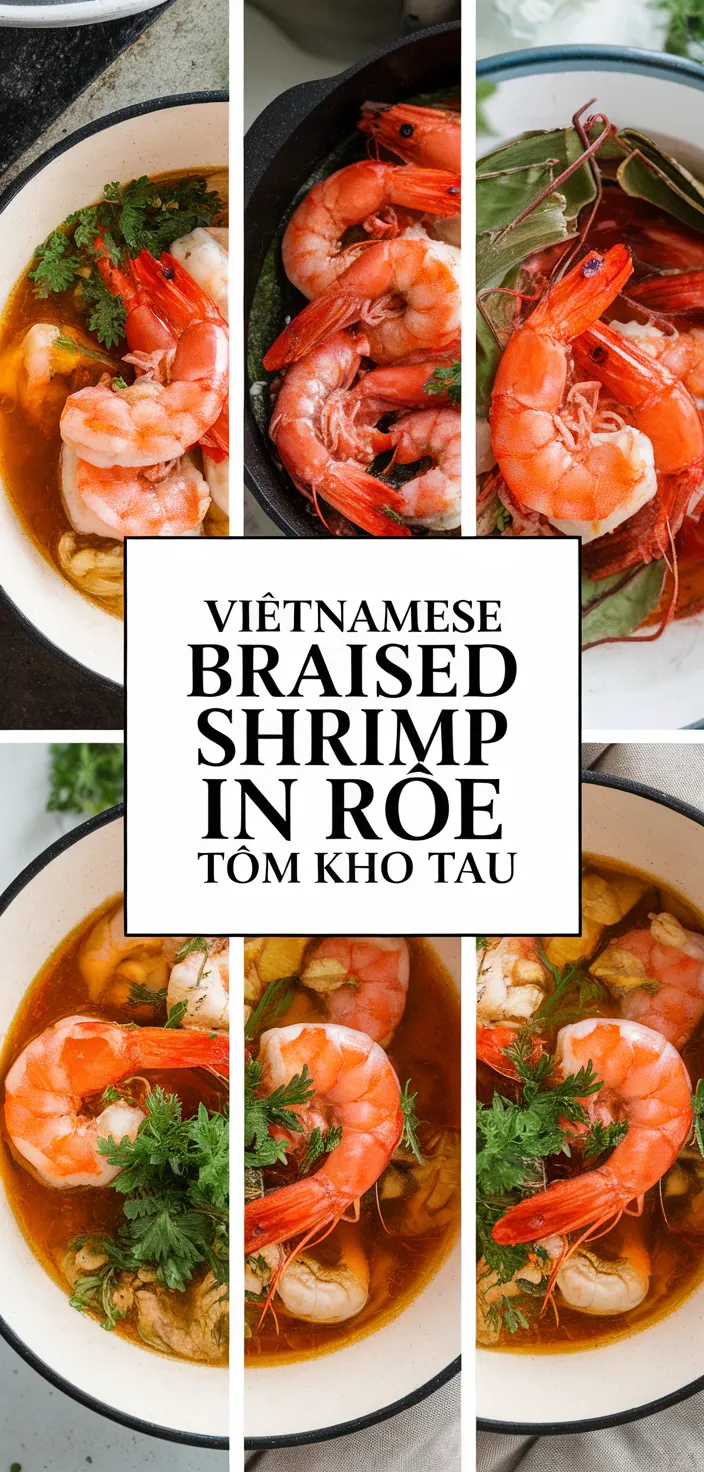 A photo of Vietnamese Braised Shrimp In Roe Tom Kho Tau Recipe