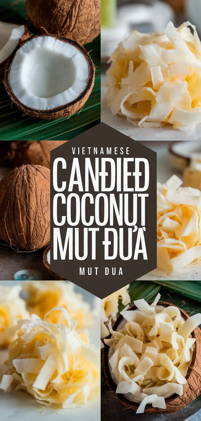 A photo of Vietnamese Candied Coconut Ribbons Mut Dua Recipe