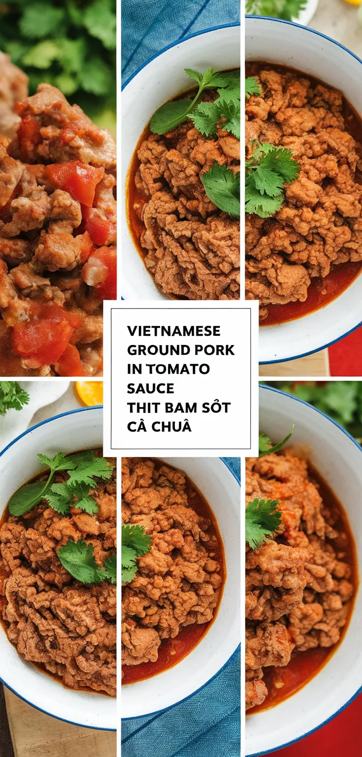 A photo of Vietnamese Ground Pork In Tomato Sauce Thit Bam Sot Ca Chua Recipe