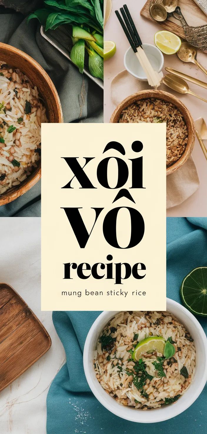 A photo of Xoi Vo Recipe Mung Bean Sticky Rice