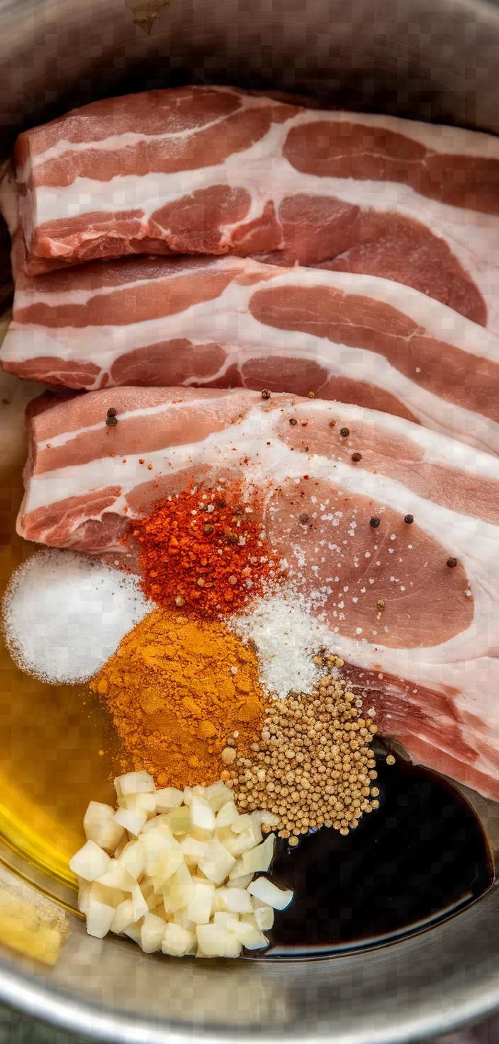 Ingredients photo for Crispy Roasted Pork Belly Thit Heo Quay Recipe