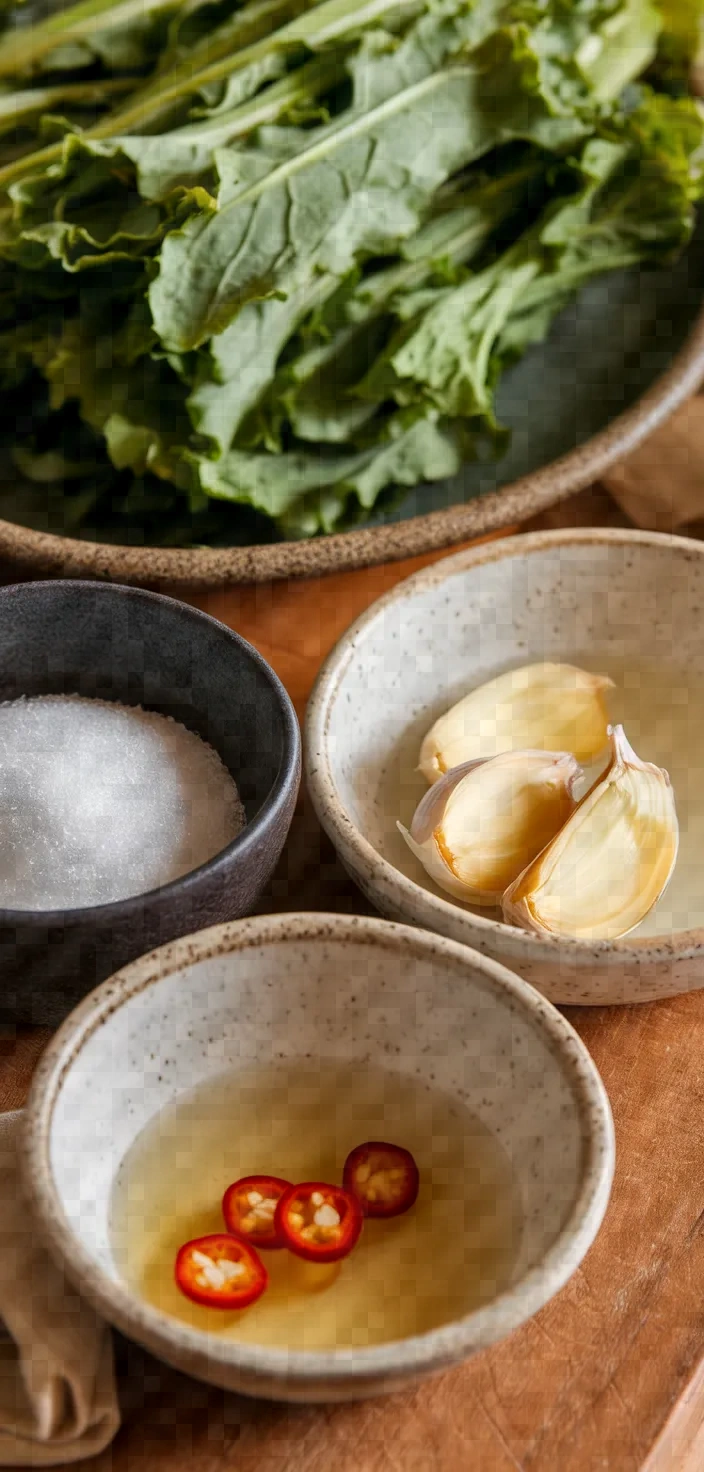 Ingredients photo for Dua Chua Pickled Mustard Greens Recipe