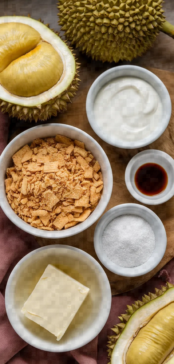 Ingredients photo for Durian Ice Cream Semifreddo Pie Recipe