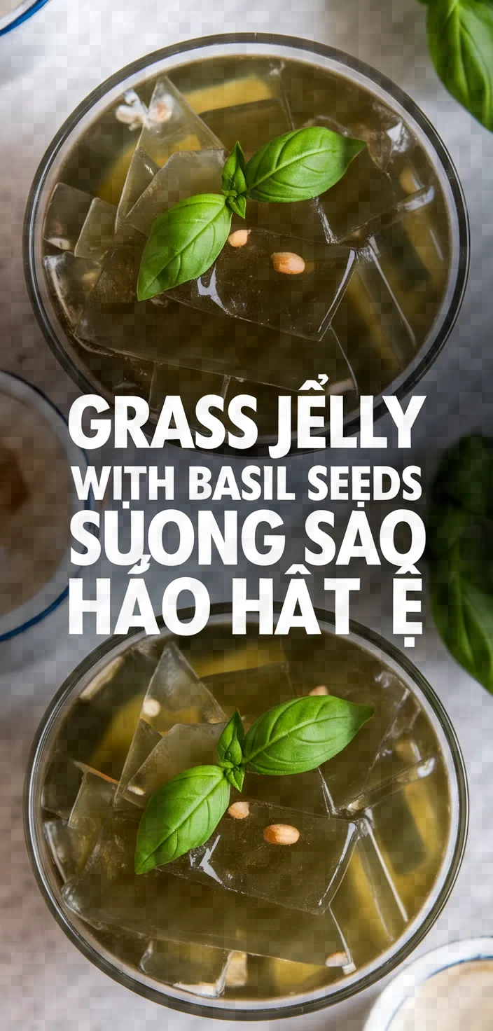 Photo of Grass Jelly With Basil Seeds Suong Sao Hat E Recipe