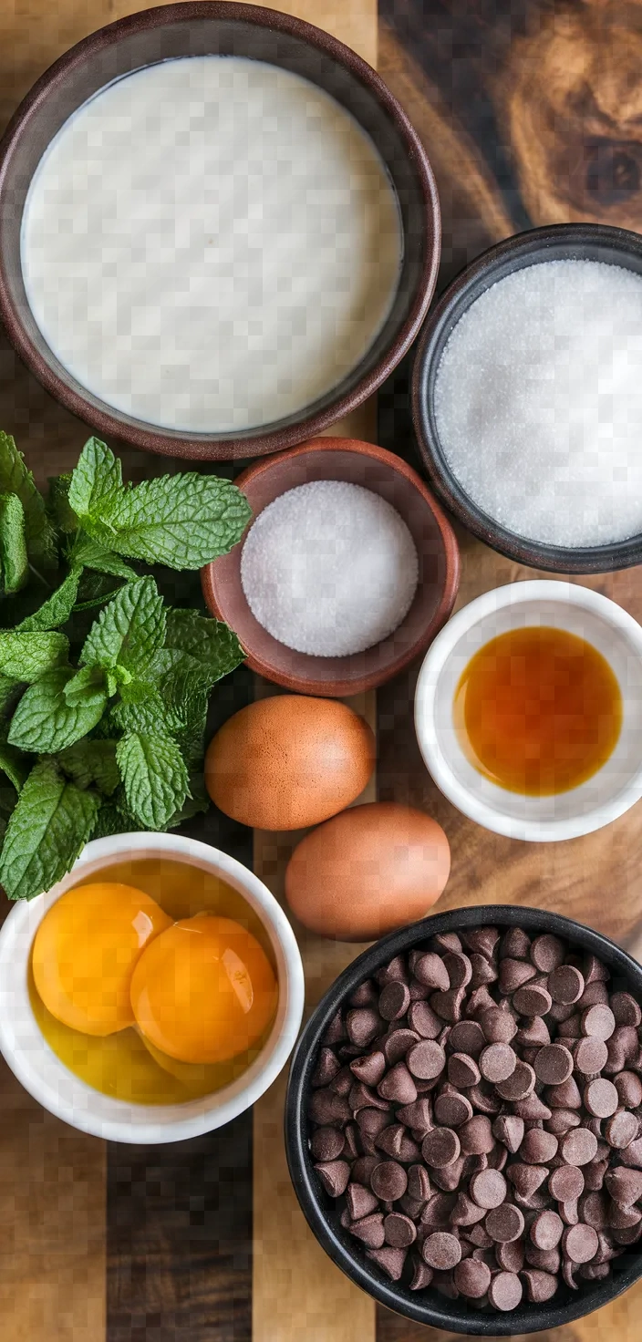 Ingredients photo for Mint Chip Gelato Recipe