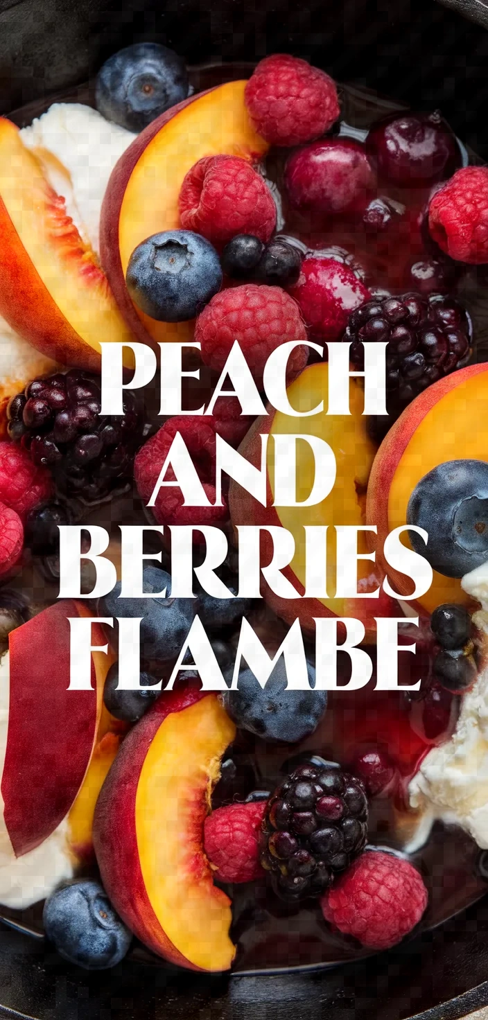 Photo of Peach And Berries Flambe Recipe