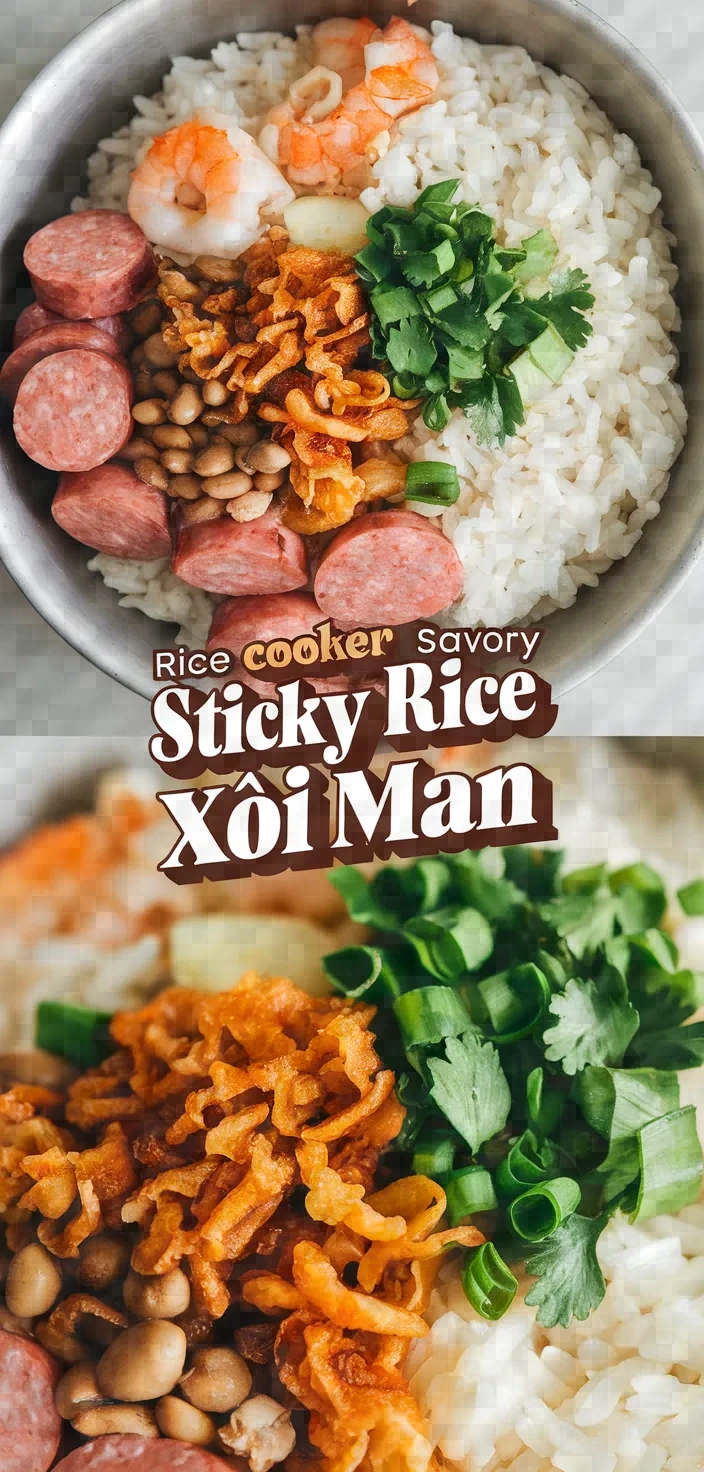 Rice Cooker Savory Sticky Rice Xoi Man Recipe