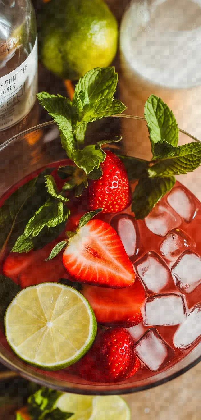 Ingredients photo for Strawberry Mojitos With Sugarcane Juice Recipe