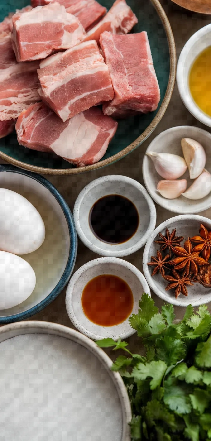 Ingredients photo for Thit Kho Caramelized Braised Pork And Eggs Recipe