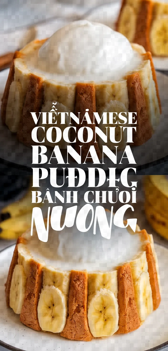 Vietnamese Coconut Banana Bread Pudding Banh Chuoi Nuong Recipe