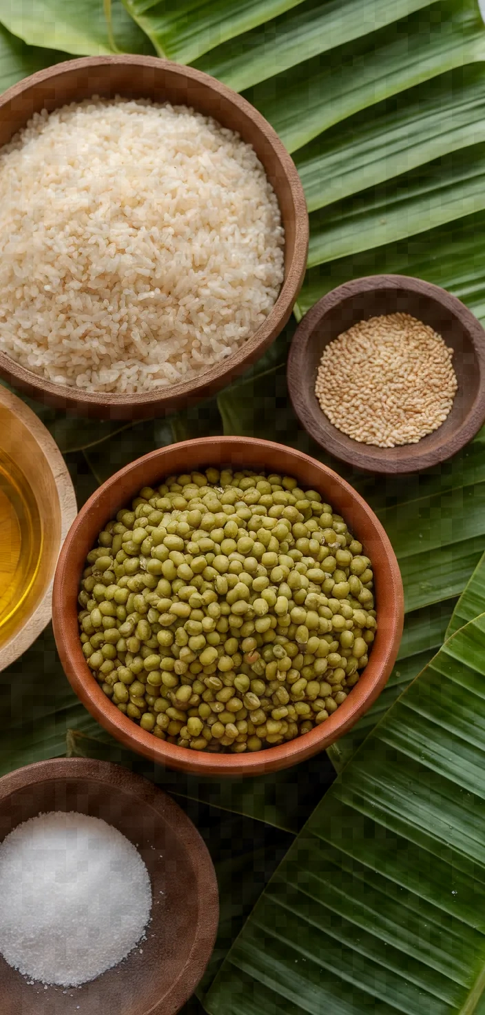 Ingredients photo for Xoi Vo Recipe Mung Bean Sticky Rice