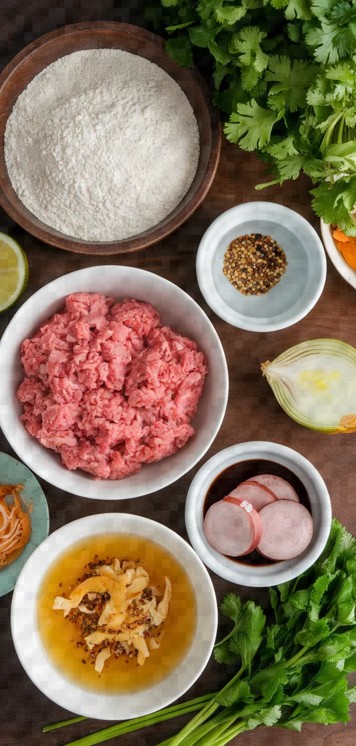 Ingredients photo for Banh Cuon Vietnamese Steam Rice Rolls Recipe