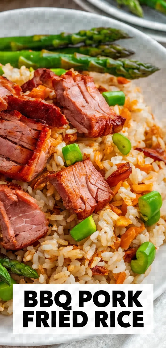 Bbq Pork Fried Rice Asparagus Com Chien Xa Xiu Mang Tay Recipe