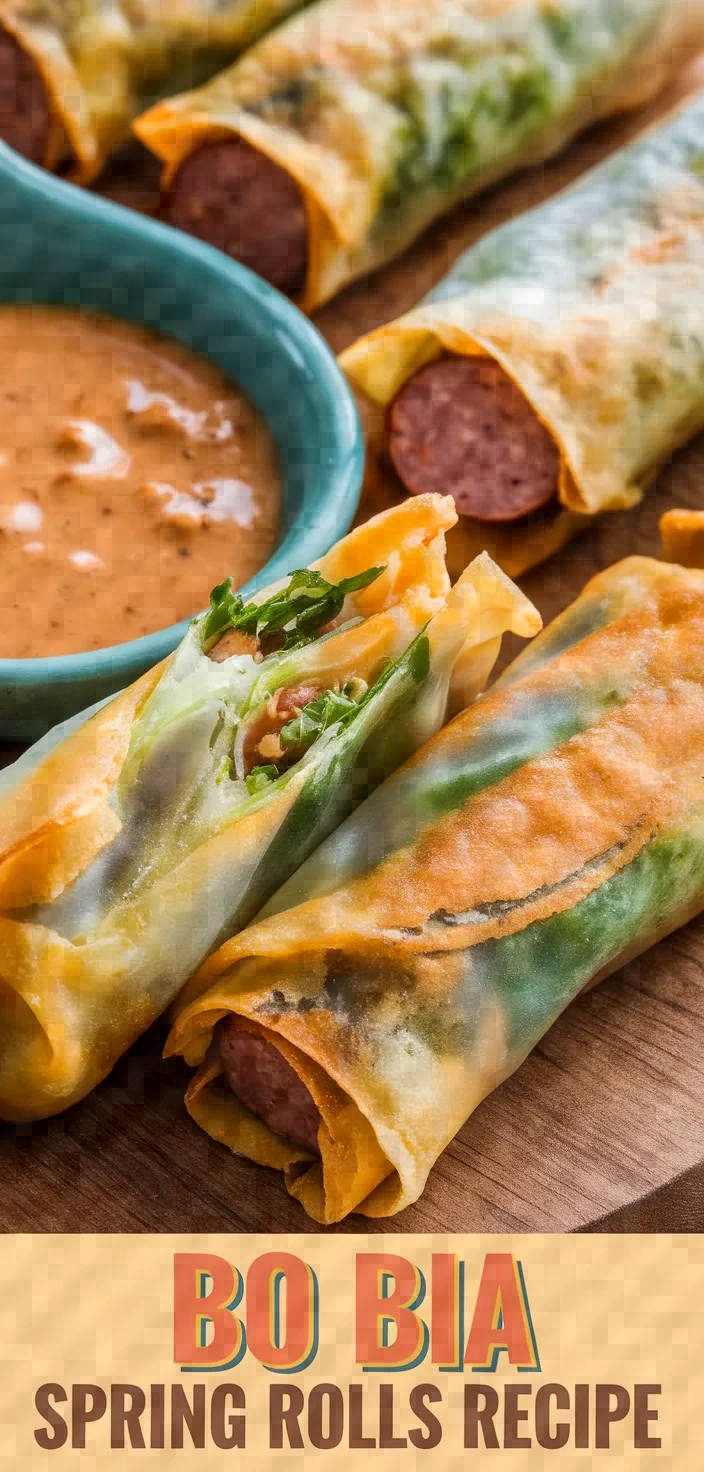 Bo Bia Chinese Sausage Spring Rolls And Peanut Sauce Recipe