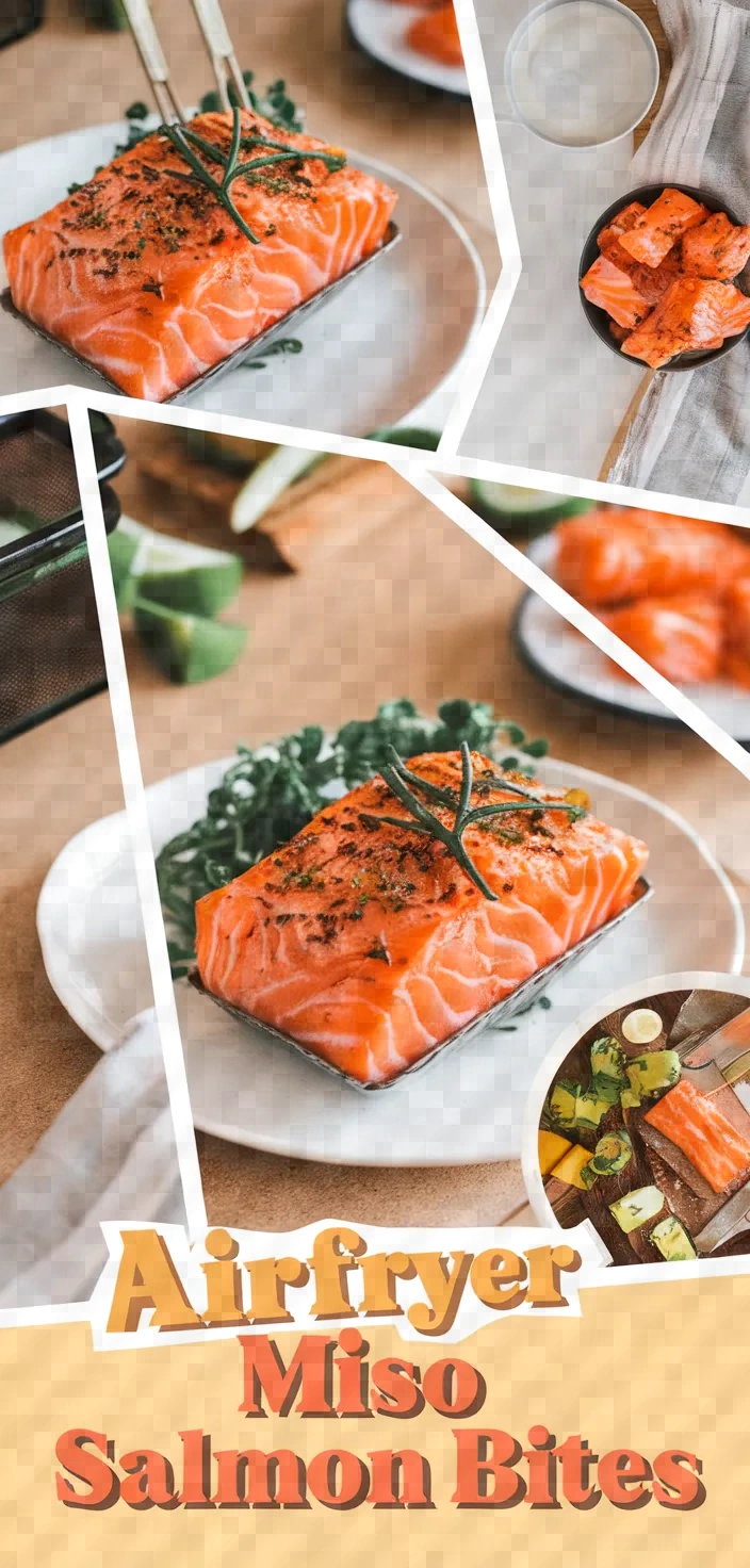 A photo of Airfryer Soy Miso Garlic Salmon Bites Recipe