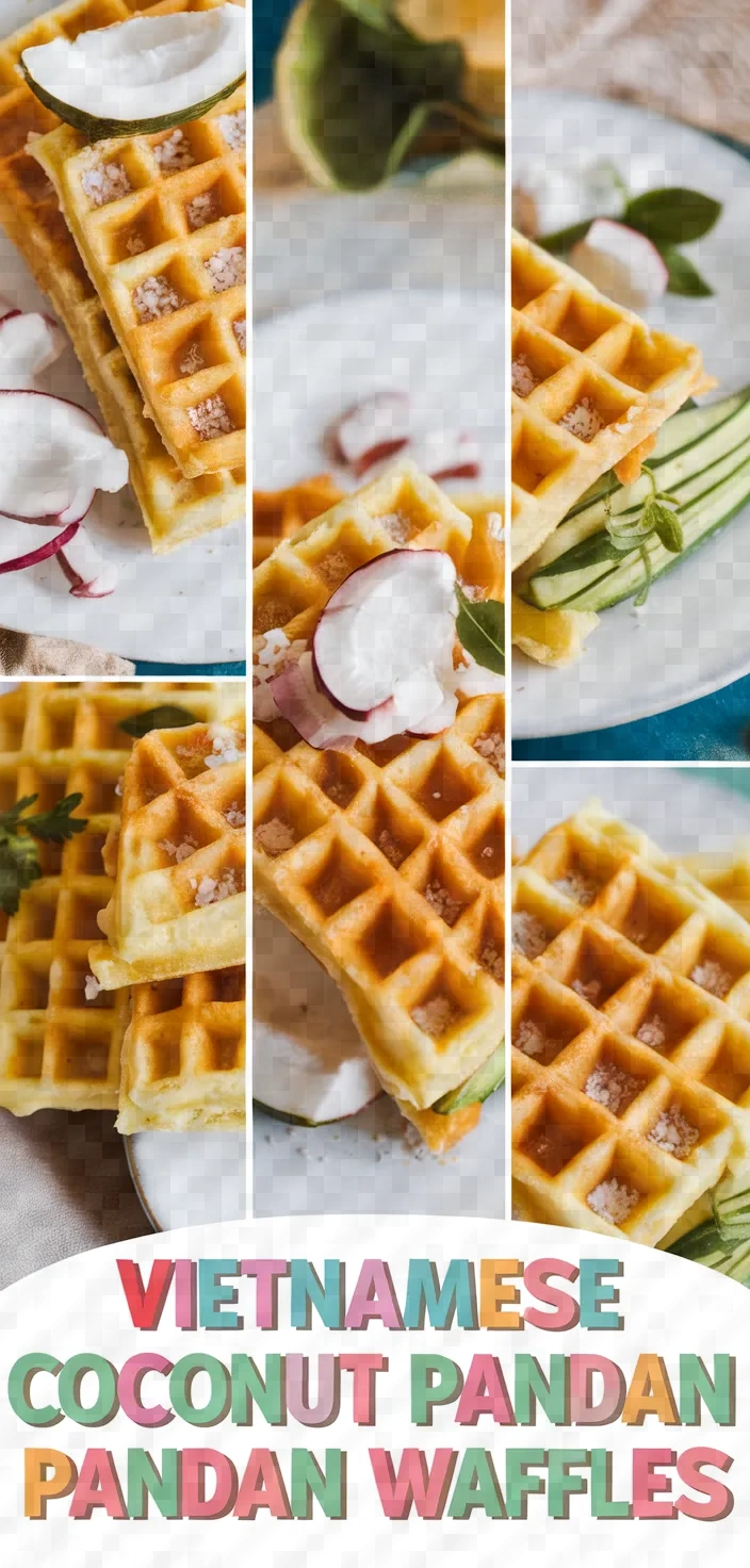 A photo of How To Make Vietnamese Coconut Pandan Waffles Banh Kep La Dua Recipe