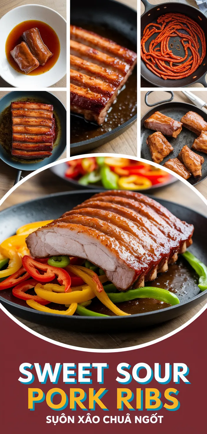 A photo of Sweet Sour Pork Ribs Suon Xao Chua Ngot Recipe