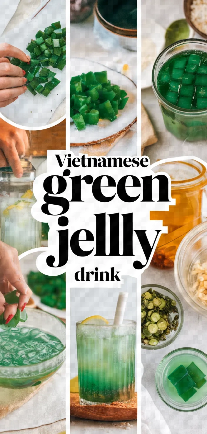 A photo of Vietnamese Green Jelly Drink From Scratch Recipe