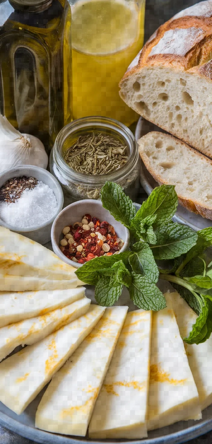 Ingredients photo for Fried Halloumi Cheese Toast Recipe