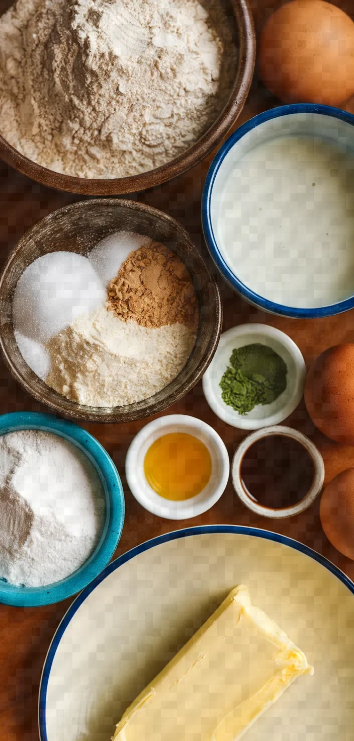 Ingredients photo for How To Make Vietnamese Coconut Pandan Waffles Banh Kep La Dua Recipe