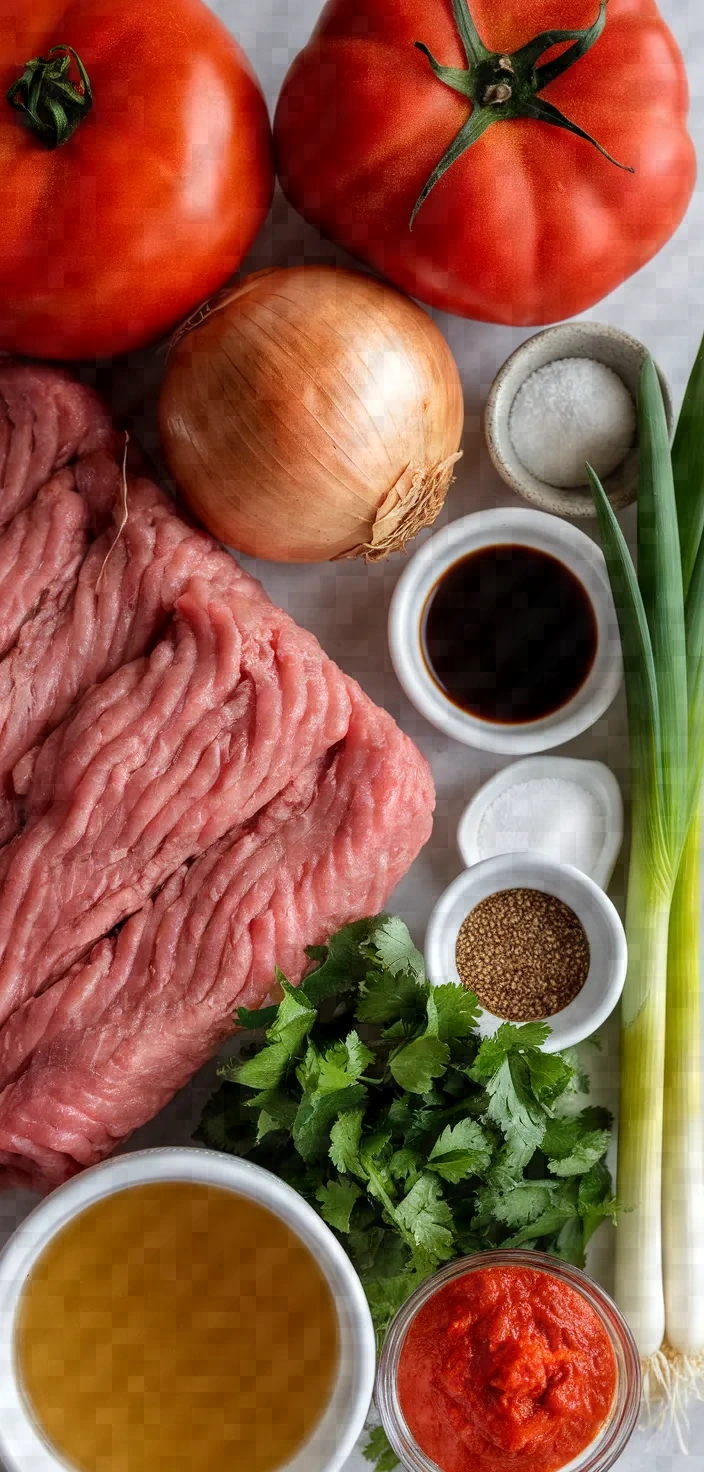 Ingredients photo for Stuffed Tomatoes Ca Chua Nhoi Thit Recipe