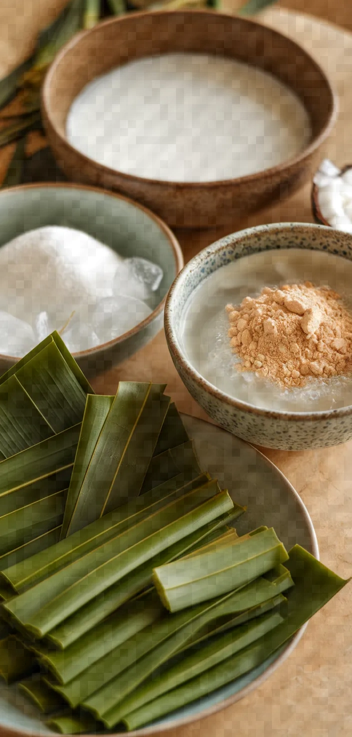 Ingredients photo for Vietnamese Green Jelly Drink From Scratch Recipe