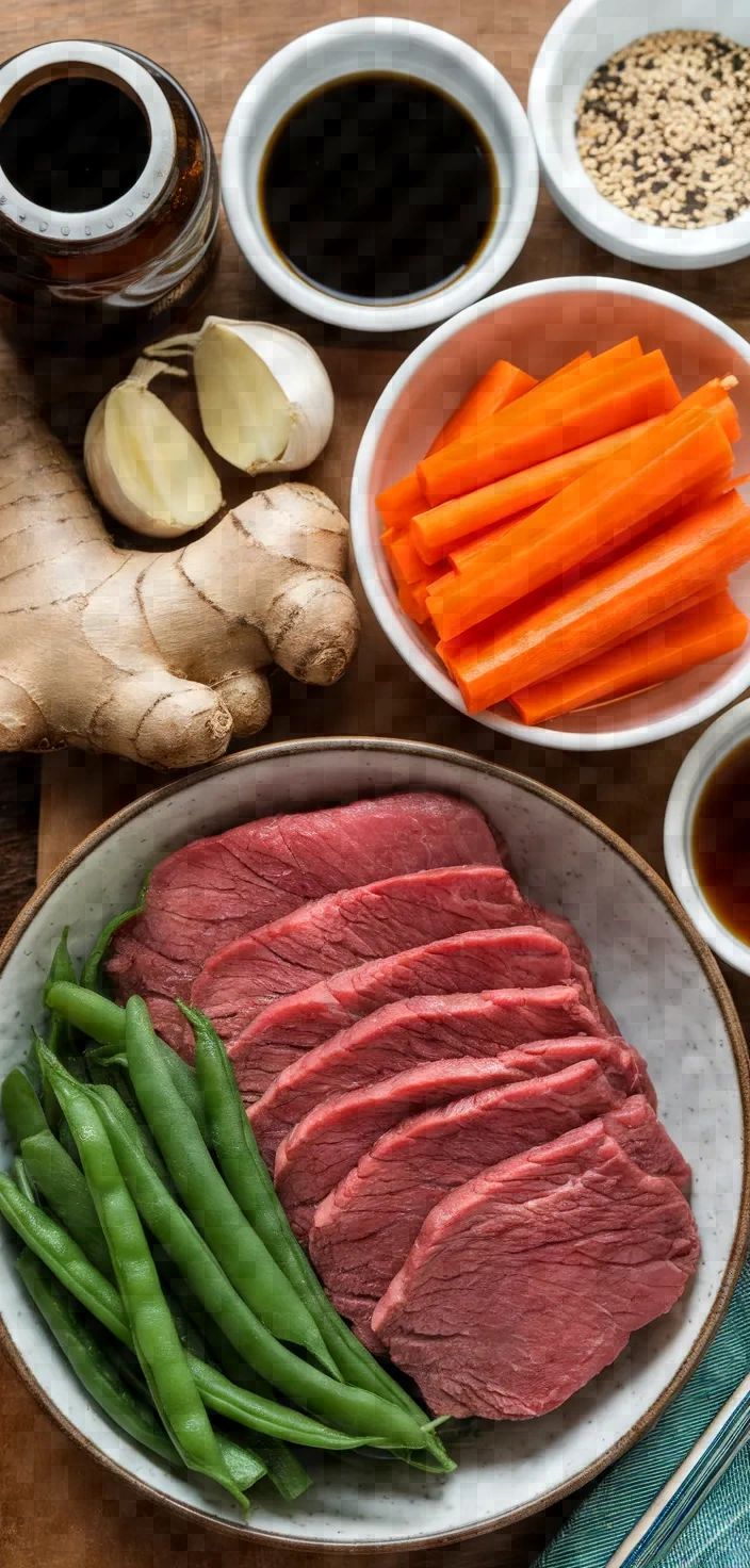 Ingredients photo for Beef Green Beans Carrots Recipe