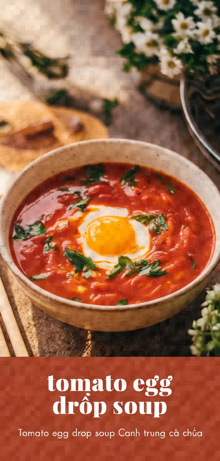 Tomato Egg Drop Soup Canh Trung Ca Chua Recipe