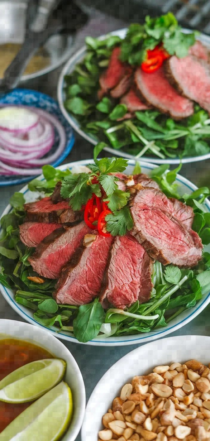 Ingredients photo for Vietnamese Beef Watercress Salad Bo Xao Xa Lach Xoong Recipe