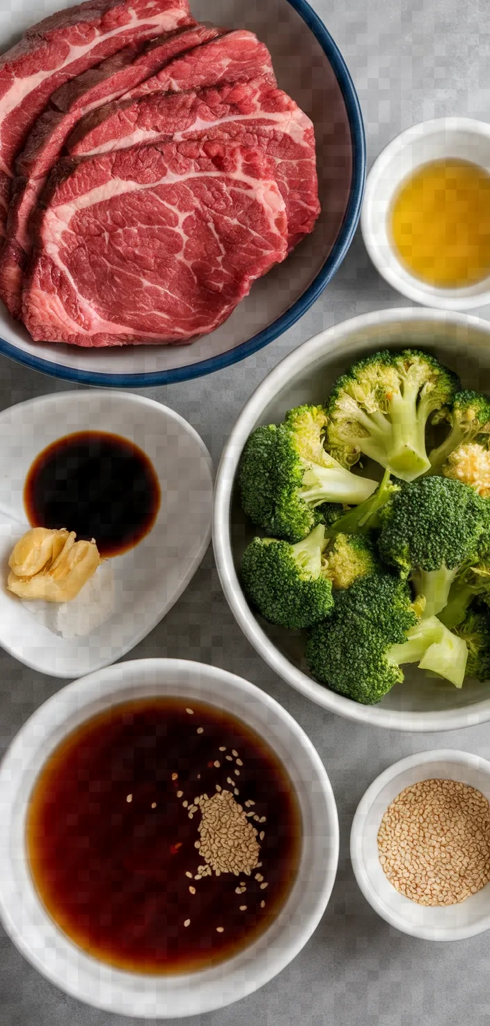 Ingredients photo for Beef Broccoli Stir Fry Thit Bo Bong Cai Xanh Recipe