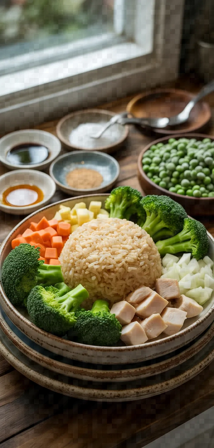 Ingredients photo for Chicken Fried Rice Broccoli Recipe