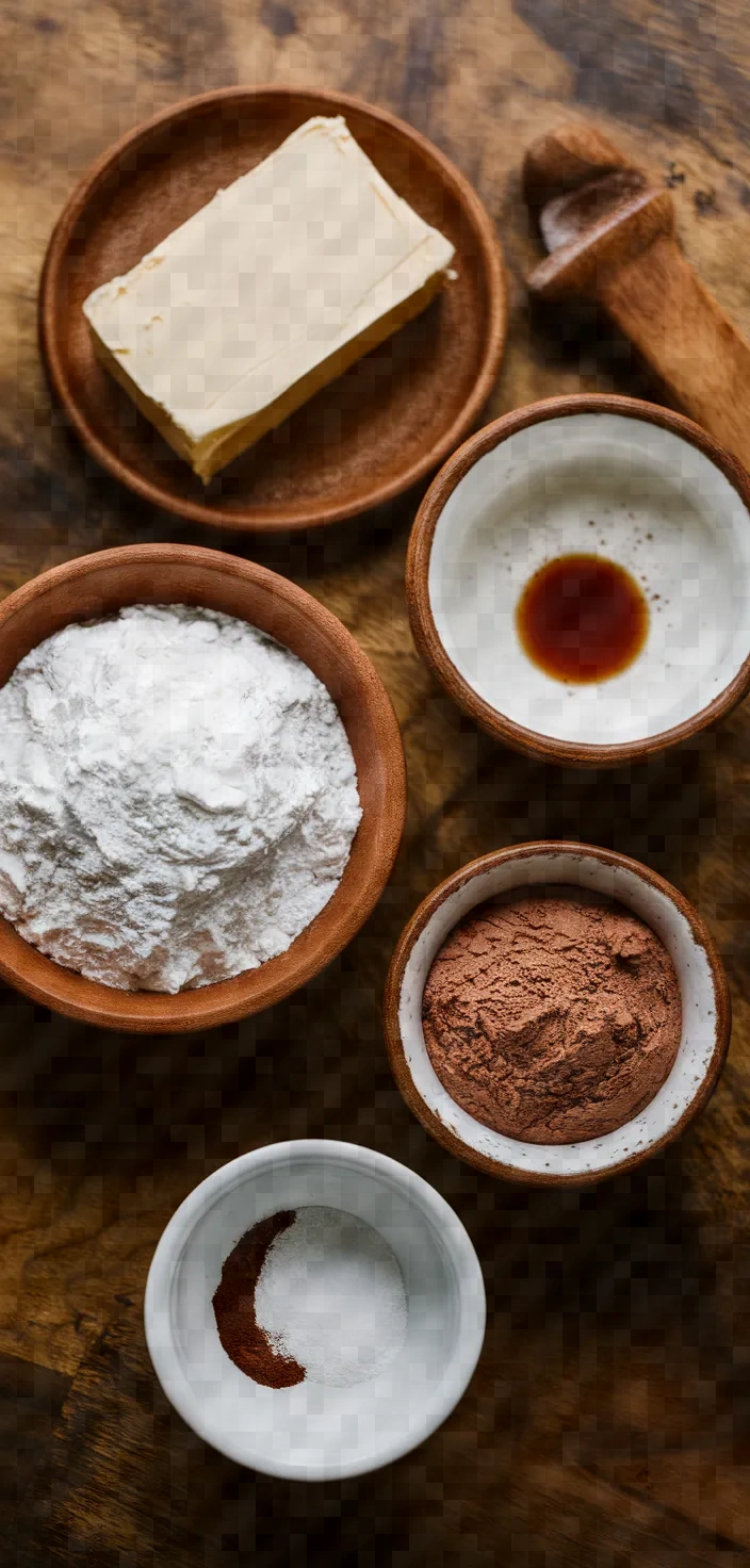 Ingredients photo for Chocolate Cream Cheese Buttercream Frosting Recipe