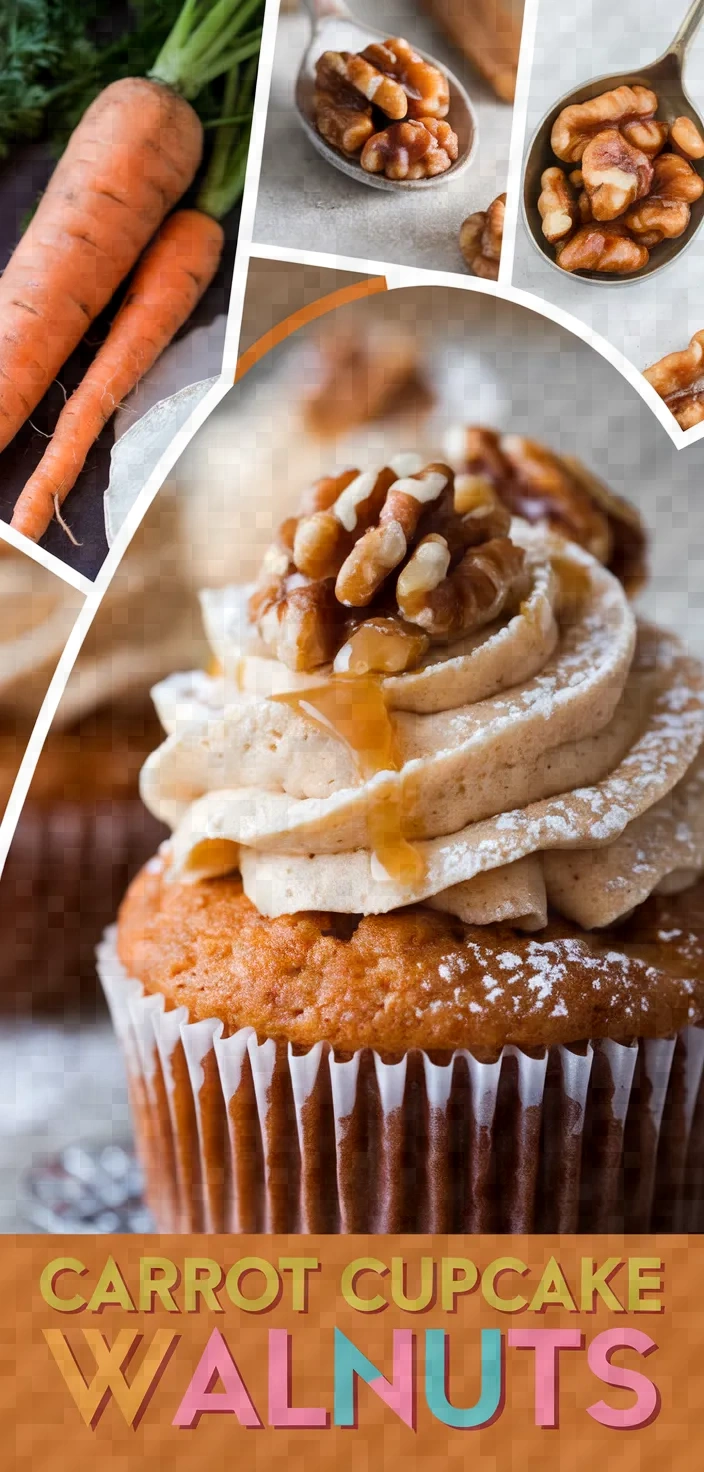 A photo of Carrot Cupcake With Caramelized Walnuts Recipe